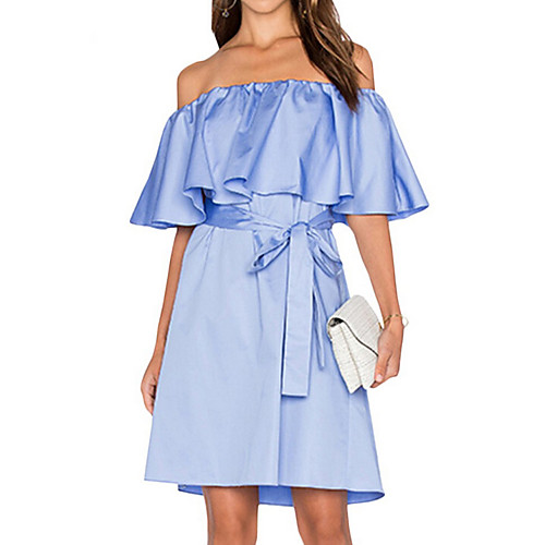 Women's Sheath Dress Short Mini Dress Light Blue Short Sleeve Boat Neck Off Shoulder S M L XL XXL 3XL 4XL 5XL
Women's Sheath Dress Short Mini Dress Light Blue Short Sleeve Boat Neck Off Shoulder S M L XL XXL 3XL 4XL 5XL