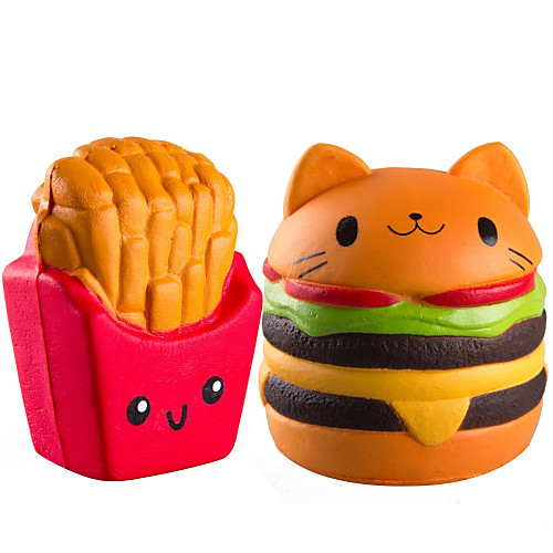 

Squishy Squishies Squishy Toy Squeeze Toy / Sensory Toy Jumbo Squishies Stress Reliever 2 pcs Food Hamburger French Fries Stress and Anxiety Relief Super Soft Slow Rising Poly urethane For Kid's