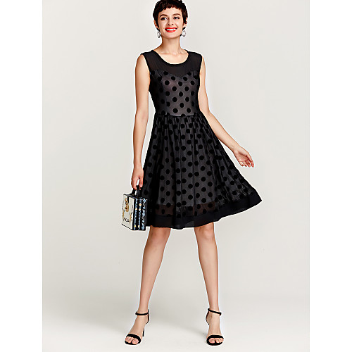 Women's A Line Dress Knee Length Dress Black Sleeveless Black Polka Dot Round Neck Vintage Streetwear S M L XL XXL 3XL / Plus Size
Women's A Line Dress Knee Length Dress Black Sleeveless Black Polka Dot Round Neck Vintage Streetwear S M L XL XXL 3XL / Plus Size