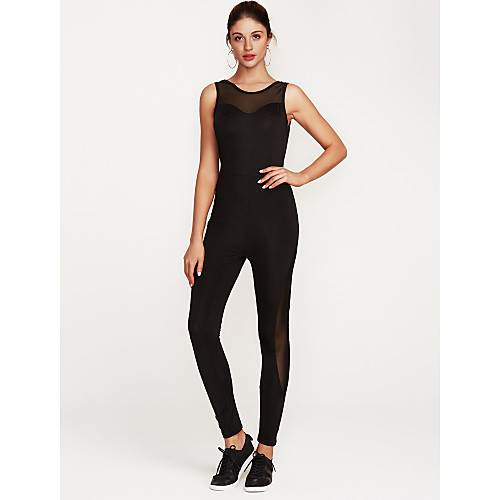 Women's Basic Sports Black Blushing Pink Slim Bodysuit Color Block Mesh Patchwork / Pencil / Sexy
Women's Basic Sports Black Blushing Pink Slim Bodysuit Color Block Mesh Patchwork / Pencil / Sexy