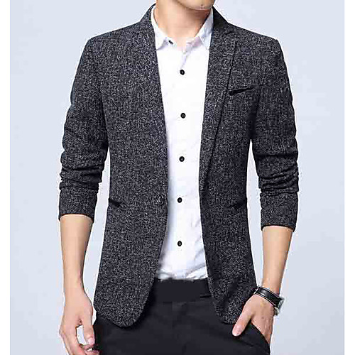 Black / Blue / Gray Solid Colored Slim Polyester Men's Suit - Shirt Collar / Long Sleeve / Work
Black / Blue / Gray Solid Colored Slim Polyester Men's Suit - Shirt Collar / Long Sleeve / Work