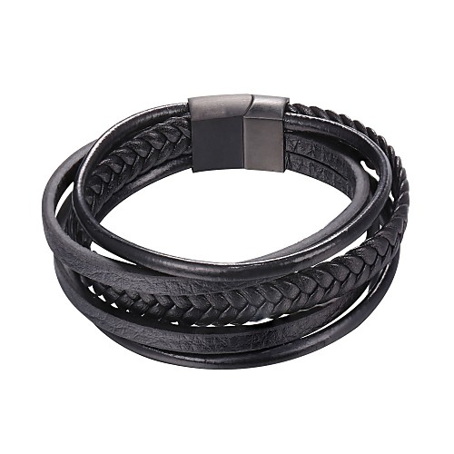 Men's Loom Bracelet Layered Vintage Fashion Stainless Steel Bracelet Jewelry Black / Brown For Gift Daily
Men's Loom Bracelet Layered Vintage Fashion Stainless Steel Bracelet Jewelry Black / Brown For Gift Daily
