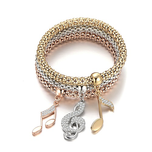 3pcs Women's Cubic Zirconia Charm Bracelet Bracelet Hollow Music Music Notes Ladies Holiday Cowboy Army Rhinestone Bracelet Jewelry Gold / Silver / Rainbow For Graduation Festival
3pcs Women's Cubic Zirconia Charm Bracelet Bracelet Hollow Music Music Notes Ladies Holiday Cowboy Army Rhinestone Bracelet Jewelry Gold / Silver / Rainbow For Graduation Festival