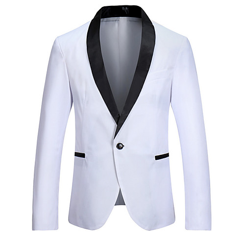 Men's Going out Regular Blazer, Color Block V Neck Long Sleeve Polyester White / Black / Wine
Men's Going out Regular Blazer, Color Block V Neck Long Sleeve Polyester White / Black / Wine