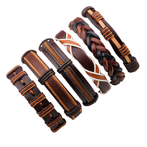 Men's Leather Bracelet Rope Twisted woven Fashion Leather Bracelet Jewelry Black / Brown / Brown 2 For Stage Street
Men's Leather Bracelet Rope Twisted woven Fashion Leather Bracelet Jewelry Black / Brown / Brown 2 For Stage Street