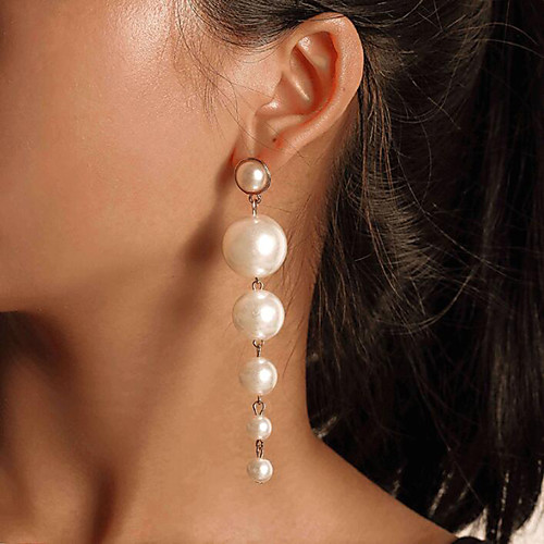 Women's Pearl Drop Earrings Long Drop Ladies Unique Design Bohemian Fashion Resin Gold Pearl Earrings Jewelry White For Wedding Party / Evening Gift Masquerade Engagement Party Prom 1 Pair
Women's Pearl Drop Earrings Long Drop Ladies Unique Design Bohemian Fashion Resin Gold Pearl Earrings Jewelry White For Wedding Party / Evening Gift Masquerade Engagement Party Prom 1 Pair