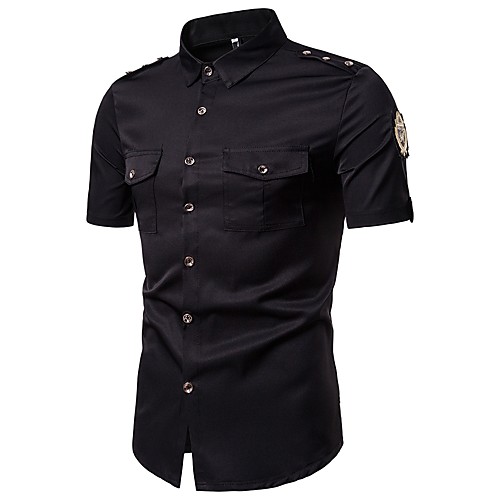 Men's Solid Colored Shirt - Cotton Basic Street chic Holiday Club Standing Collar White / Black / Red / Short Sleeve
Men's Solid Colored Shirt - Cotton Basic Street chic Holiday Club Standing Collar White / Black / Red / Short Sleeve