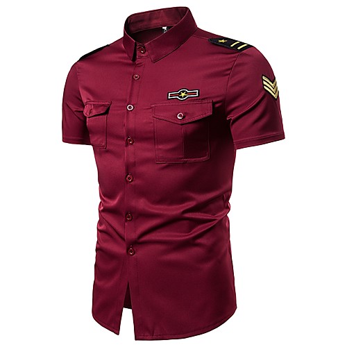 Men's Solid Colored Embroidered Shirt - Cotton Street chic Military Holiday Going out Classic Collar Wine / White / Black / Summer / Short Sleeve
Men's Solid Colored Embroidered Shirt - Cotton Street chic Military Holiday Going out Classic Collar Wine / White / Black / Summer / Short Sleeve