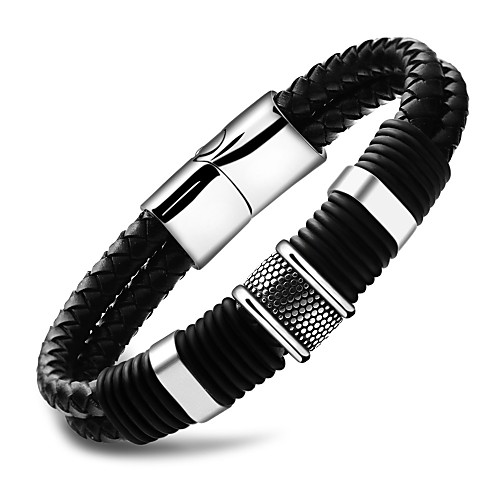 Men's Bracelet Bangles Leather Bracelet Hologram Bracelet Single Strand Dream Faith Punk European Trendy Genuine Leather Bracelet Jewelry Black For Daily Street / Loom Bracelet / Titanium Steel
Men's Bracelet Bangles Leather Bracelet Hologram Bracelet Single Strand Dream Faith Punk European Trendy Genuine Leather Bracelet Jewelry Black For Daily Street / Loom Bracelet / Titanium Steel