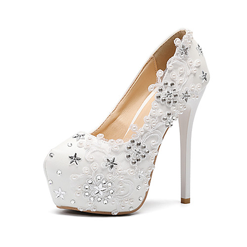 Women's Wedding Shoes Platform Round Toe Wedding Pumps Vintage Sexy Roman Shoes Wedding Party & Evening PU Pearl Satin Flower Sparkling Glitter Solid Colored Color Block White
Women's Wedding Shoes Platform Round Toe Wedding Pumps Vintage Sexy Roman Shoes Wedding Party & Evening PU Pearl Satin Flower Sparkling Glitter Solid Colored Color Block White
