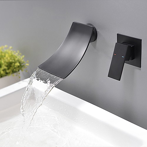 Bathroom Sink Faucet-Waterfall / Wide / Design Painted Wall Mounted Single Handle Two Hole Bathroom Faucet
Bathroom Sink Faucet-Waterfall / Wide / Design Painted Wall Mounted Single Handle Two Hole Bathroom Faucet