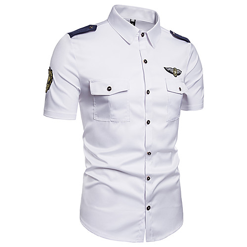 Men's Solid Colored Embroidered Shirt - Cotton Street chic Holiday Going out Classic Collar White / Short Sleeve
Men's Solid Colored Embroidered Shirt - Cotton Street chic Holiday Going out Classic Collar White / Short Sleeve