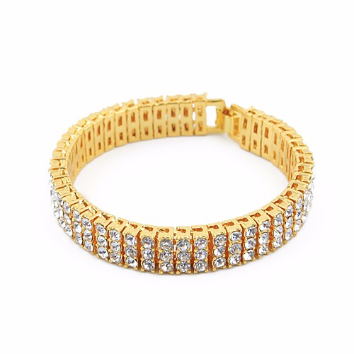 Men's AAA Cubic Zirconia Chain Bracelet Tennis Bracelet Stylish Creative European Trendy Hip-Hop Iced Out Rhinestone Bracelet Jewelry Gold / Black / Silver For Wedding Masquerade Engagement Party
Men's AAA Cubic Zirconia Chain Bracelet Tennis Bracelet Stylish Creative European Trendy Hip-Hop Iced Out Rhinestone Bracelet Jewelry Gold / Black / Silver For Wedding Masquerade Engagement Party