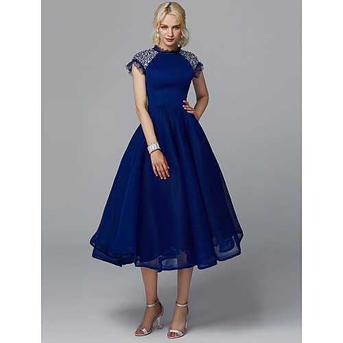 Ball Gown Elegant Beaded & Sequin Cocktail Party Prom Dress High Neck Short Sleeve Tea Length Tulle with Sequin 2021
Ball Gown Elegant Beaded & Sequin Cocktail Party Prom Dress High Neck Short Sleeve Tea Length Tulle with Sequin 2021