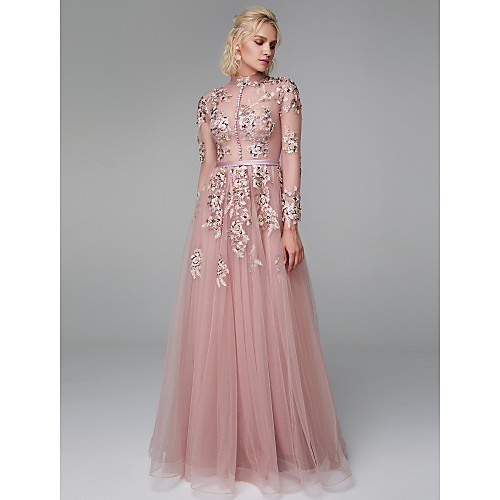 A-Line Chinese Style Elegant Floral Prom Formal Evening Dress High Neck Long Sleeve Floor Length Lace Tulle with Buttons Embroidery 2021
A-Line Chinese Style Elegant Floral Prom Formal Evening Dress High Neck Long Sleeve Floor Length Lace Tulle with Buttons Embroidery 2021