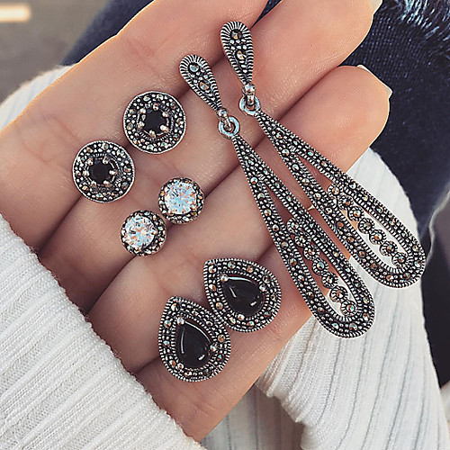 Women's Cubic Zirconia Stud Earrings Drop Earrings Hollow Long Drop Ladies Vintage Bohemian Fashion Elegant Resin Earrings Jewelry Silver For Party / Evening Gift Daily 4 Pairs
Women's Cubic Zirconia Stud Earrings Drop Earrings Hollow Long Drop Ladies Vintage Bohemian Fashion Elegant Resin Earrings Jewelry Silver For Party / Evening Gift Daily 4 Pairs