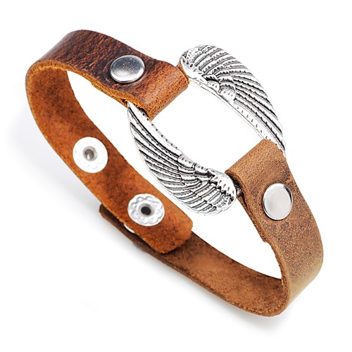 Women's Leather Bracelet Link / Chain Wings Ladies Stylish Simple Leather Bracelet Jewelry Black / Brown For Party Gift
Women's Leather Bracelet Link / Chain Wings Ladies Stylish Simple Leather Bracelet Jewelry Black / Brown For Party Gift