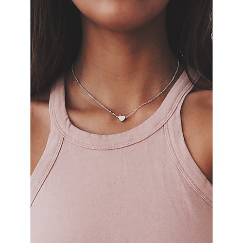 

Women's Choker Necklace Heart Dainty Ladies Personalized Simple Copper Iron Gold Silver Necklace Jewelry For Dailywear Daily Casual Outdoor clothing
