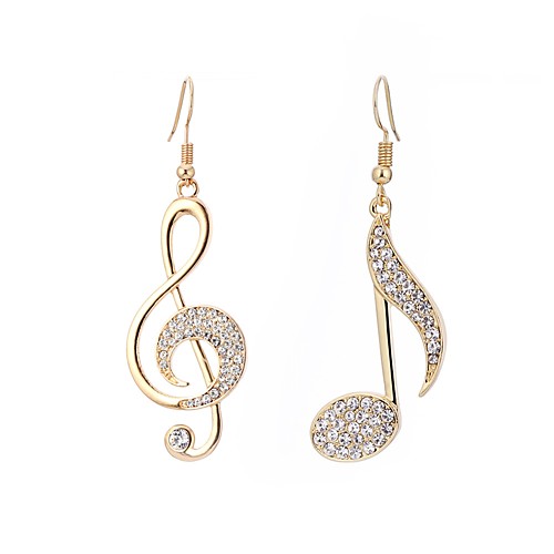

Women's Cubic Zirconia Mismatch Earrings Hanging Earrings Mismatched Pave Music Music Notes Ladies Simple Casual / Sporty Elegant French Bling Bling Earrings Jewelry Gold / Silver / Rose For Carnival