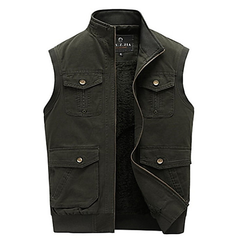 Men's Daily Basic Fall & Winter Regular Vest, Solid Colored Stand Sleeveless Polyester Army Green / Khaki
Men's Daily Basic Fall & Winter Regular Vest, Solid Colored Stand Sleeveless Polyester Army Green / Khaki