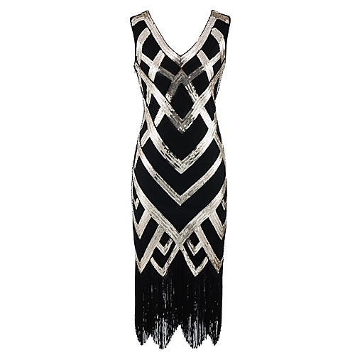 The Great Gatsby Charleston 1920s Vintage Roaring Twenties Vacation Dress Flapper Dress Masquerade Cocktail Dress Prom Dress Women's Sequins Rivet Costume Black Vintage Cosplay Party Prom Sleeveless
The Great Gatsby Charleston 1920s Vintage Roaring Twenties Vacation Dress Flapper Dress Masquerade Cocktail Dress Prom Dress Women's Sequins Rivet Costume Black Vintage Cosplay Party Prom Sleeveless