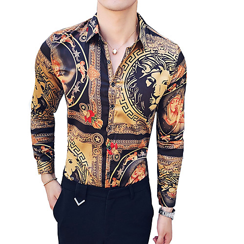 Men's Animal Tribal Slim Shirt Vintage Daily Going out Classic Collar Brown / Summer / Long Sleeve
Men's Animal Tribal Slim Shirt Vintage Daily Going out Classic Collar Brown / Summer / Long Sleeve