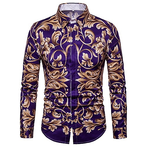 Men's Floral Print Shirt - Cotton Boho Vintage Street chic Going out Club Standing Collar Purple / Long Sleeve
Men's Floral Print Shirt - Cotton Boho Vintage Street chic Going out Club Standing Collar Purple / Long Sleeve