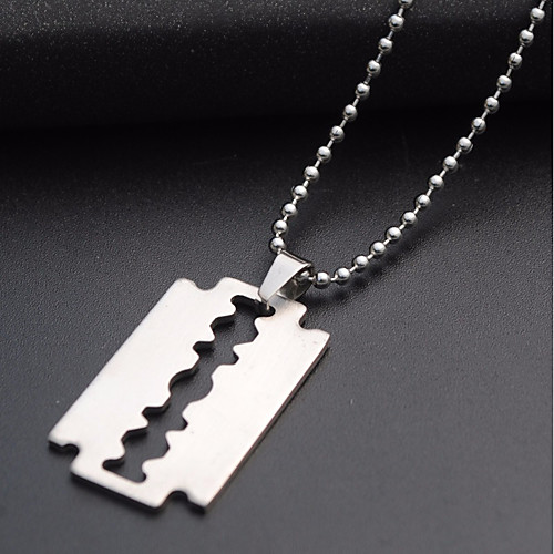 

Men's Pendant Necklace Long Necklace Beads Creative Trendy Casual / Sporty Fashion Army Titanium Steel Steel Stainless Silver 60 cm Necklace Jewelry 1pc For Daily Street