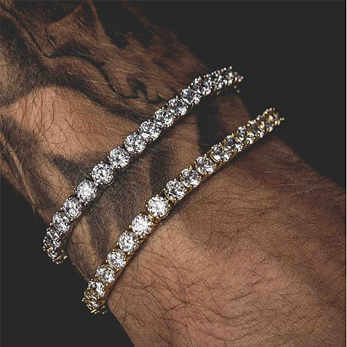 Men's AAA Cubic Zirconia High End Crystal Tennis Bracelet Stylish Luxury Sparkle Hip-Hop Boho Cubic Zirconia Bracelet Jewelry Gold / Silver For Wedding Gift Masquerade Engagement Party Prom Street
Men's AAA Cubic Zirconia High End Crystal Tennis Bracelet Stylish Luxury Sparkle Hip-Hop Boho Cubic Zirconia Bracelet Jewelry Gold / Silver For Wedding Gift Masquerade Engagement Party Prom Street