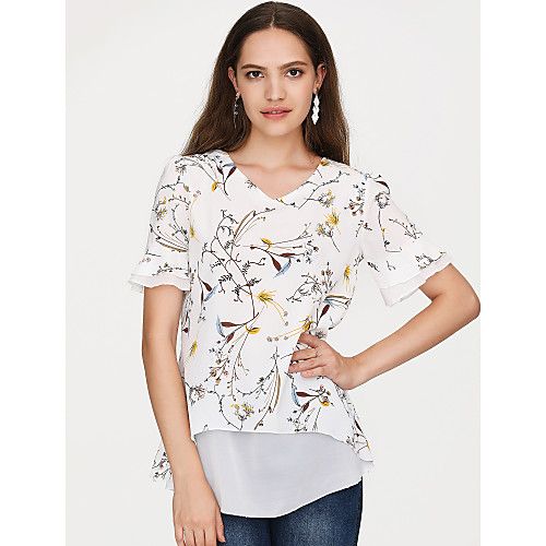 Women's Blouse Floral Basic Short Sleeve Daily Tops Streetwear White Yellow Navy Blue
Women's Blouse Floral Basic Short Sleeve Daily Tops Streetwear White Yellow Navy Blue