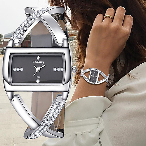 

Women's Bracelet Watch Wrist Watch Diamond Watch Quartz Leather Black / White Chronograph Creative New Design Analog Ladies Bangle Elegant - White Black One Year Battery Life / SSUO 377