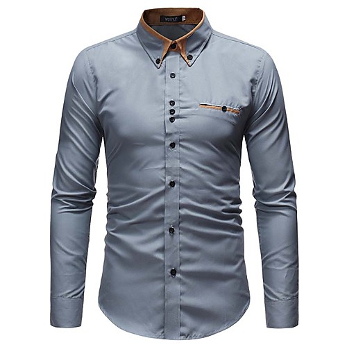 Men's Shirt Color Block Long Sleeve Daily Tops Cotton Business Basic Black Gray
Men's Shirt Color Block Long Sleeve Daily Tops Cotton Business Basic Black Gray