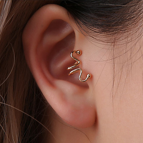 Women's Clip on Earring Twisted cuff Creative Letter Ladies Simple Korean Fashion Cute Small Earrings Jewelry Gold / Silver / Black For Party / Evening Gift Club 1pc
Women's Clip on Earring Twisted cuff Creative Letter Ladies Simple Korean Fashion Cute Small Earrings Jewelry Gold / Silver / Black For Party / Evening Gift Club 1pc