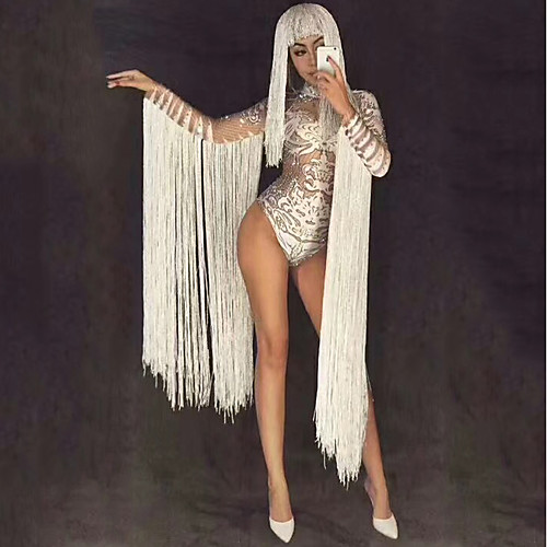 Exotic Dancewear Leotard / Onesie Tassel Crystals / Rhinestones Women's Performance Long Sleeve Natural Spandex
Exotic Dancewear Leotard / Onesie Tassel Crystals / Rhinestones Women's Performance Long Sleeve Natural Spandex