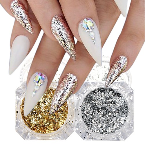 2 / box Gold Foil Glitter Powder Fashionable Design Luminous Glitters Retro Wedding Party Daily Wear for Finger Nail Toe Nail
2 / box Gold Foil Glitter Powder Fashionable Design Luminous Glitters Retro Wedding Party Daily Wear for Finger Nail Toe Nail