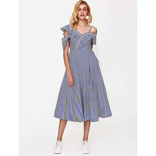 Women's Swing Dress Midi Dress Blue Blushing Pink Short Sleeve Striped Spring Summer One Shoulder Streetwear Boho Party Going out Cotton Slim Off Shoulder S M L XL / Sexy
Women's Swing Dress Midi Dress Blue Blushing Pink Short Sleeve Striped Spring Summer One Shoulder Streetwear Boho Party Going out Cotton Slim Off Shoulder S M L XL / Sexy