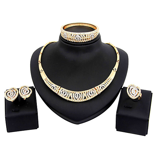 Women's Cubic Zirconia Jewelry Set Heart Ladies Fashion Rhinestone Gold Plated Earrings Jewelry Silver / Golden For Wedding Party Daily Masquerade Engagement Party Prom 1 set / Rings / Necklace
Women's Cubic Zirconia Jewelry Set Heart Ladies Fashion Rhinestone Gold Plated Earrings Jewelry Silver / Golden For Wedding Party Daily Masquerade Engagement Party Prom 1 set / Rings / Necklace
