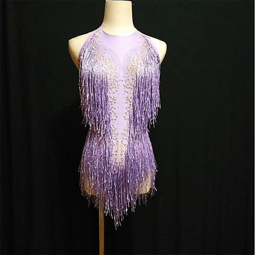 Exotic Dancewear Leotard / Onesie Tassel Crystals / Rhinestones Women's Performance Sleeveless Tulle
Exotic Dancewear Leotard / Onesie Tassel Crystals / Rhinestones Women's Performance Sleeveless Tulle