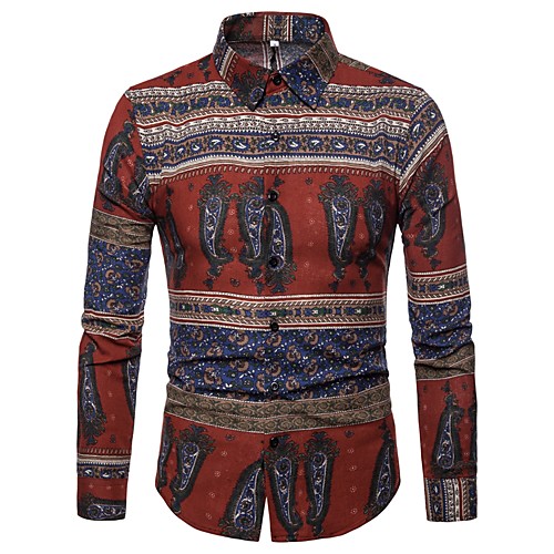 Men's Shirt Geometric Tribal Print Long Sleeve Daily Tops Basic Red Navy Blue
Men's Shirt Geometric Tribal Print Long Sleeve Daily Tops Basic Red Navy Blue