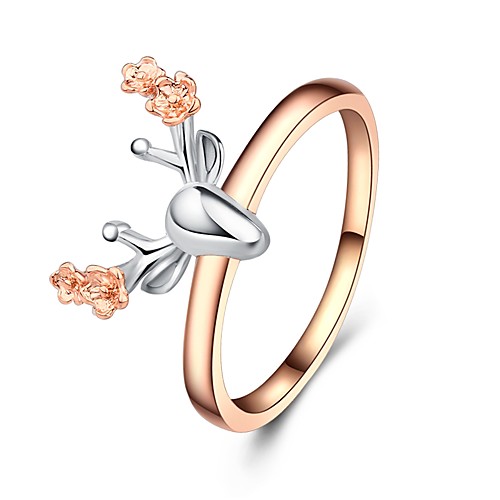 Women's Ring 1pc Rose Gold Copper Rose Gold Plated Ladies Classic Cartoon Christmas Festival Jewelry Sculpture Elk Flower Lovely
Women's Ring 1pc Rose Gold Copper Rose Gold Plated Ladies Classic Cartoon Christmas Festival Jewelry Sculpture Elk Flower Lovely