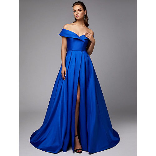 A-Line Elegant Engagement Formal Evening Dress Off Shoulder Sleeveless Chapel Train Taffeta with Pleats Split 2021
A-Line Elegant Engagement Formal Evening Dress Off Shoulder Sleeveless Chapel Train Taffeta with Pleats Split 2021