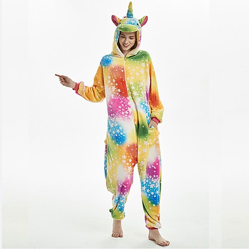 Adults' Kigurumi Pajamas Unicorn Pony Onesie Pajamas Flannel Fabric Rainbow Cosplay For Men and Women Animal Sleepwear Cartoon Festival / Holiday Costumes
Adults' Kigurumi Pajamas Unicorn Pony Onesie Pajamas Flannel Fabric Rainbow Cosplay For Men and Women Animal Sleepwear Cartoon Festival / Holiday Costumes
