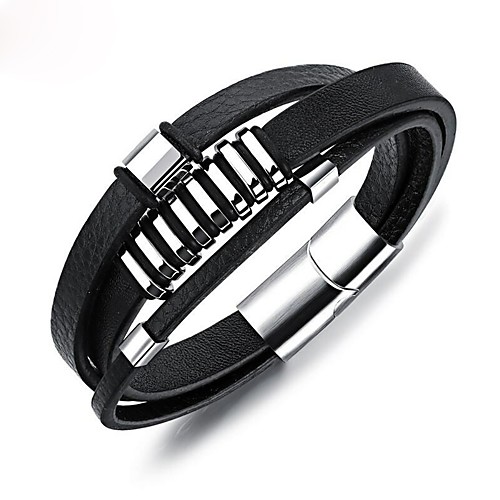 Men's Vintage Bracelet Braided Magnetic Vintage Punk Genuine Leather Bracelet Jewelry Black For Street / Titanium Steel / Platinum Plated
Men's Vintage Bracelet Braided Magnetic Vintage Punk Genuine Leather Bracelet Jewelry Black For Street / Titanium Steel / Platinum Plated