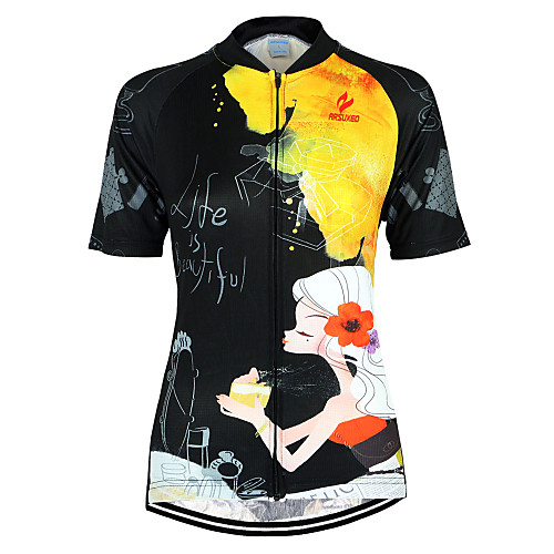 Arsuxeo Women's Short Sleeve Cycling Jersey Black / Yellow Floral Botanical Bike Jersey Top Mountain Bike MTB Road Bike Cycling Breathable Quick Dry Anatomic Design Sports Clothing Apparel / Stretchy
Arsuxeo Women's Short Sleeve Cycling Jersey Black / Yellow Floral Botanical Bike Jersey Top Mountain Bike MTB Road Bike Cycling Breathable Quick Dry Anatomic Design Sports Clothing Apparel / Stretchy