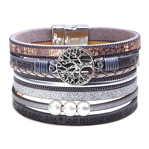 Women's Leather Bracelet Wide Bangle Classic Stylish Creative Tree of Life life Tree Ladies Simple Trendy Fashion everyday Leather Bracelet Jewelry Black / Blue / Brown For Carnival Birthday
Women's Leather Bracelet Wide Bangle Classic Stylish Creative Tree of Life life Tree Ladies Simple Trendy Fashion everyday Leather Bracelet Jewelry Black / Blue / Brown For Carnival Birthday