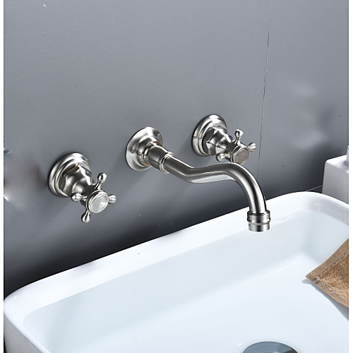 Bathroom Sink Faucet - Widespread Nickel Polished Widespread Two Handles Three HolesBath Taps
Bathroom Sink Faucet - Widespread Nickel Polished Widespread Two Handles Three HolesBath Taps