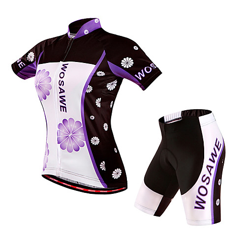 WOSAWE Women's Short Sleeve Cycling Jersey with Shorts Purple Floral Botanical Bike Shorts Jersey Padded Shorts / Chamois Windproof Breathable 3D Pad Quick Dry Sports Polyester Spandex Floral
WOSAWE Women's Short Sleeve Cycling Jersey with Shorts Purple Floral Botanical Bike Shorts Jersey Padded Shorts / Chamois Windproof Breathable 3D Pad Quick Dry Sports Polyester Spandex Floral