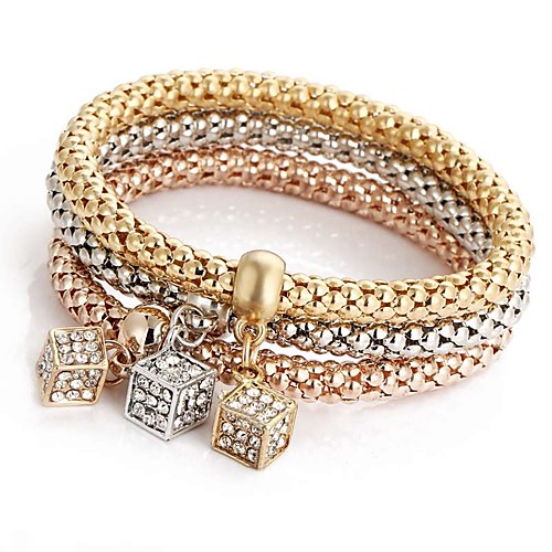 3pcs Women's Pendant Bracelet Layered Ladies Sweet Rhinestone Bracelet Jewelry Rose Gold For Ceremony Evening Party
3pcs Women's Pendant Bracelet Layered Ladies Sweet Rhinestone Bracelet Jewelry Rose Gold For Ceremony Evening Party