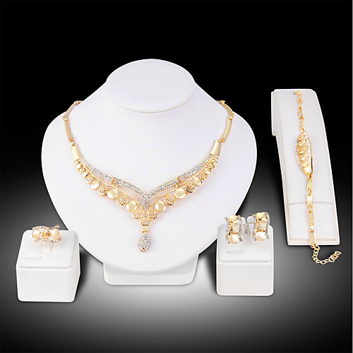 Women's Chain Bracelet Stud Earrings Statement Necklace Hollow Out Ladies Vintage Gold Plated Earrings Jewelry Gold For Gift Evening Party 1 set / Open Ring
Women's Chain Bracelet Stud Earrings Statement Necklace Hollow Out Ladies Vintage Gold Plated Earrings Jewelry Gold For Gift Evening Party 1 set / Open Ring