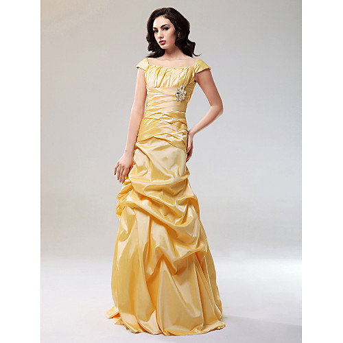 A-Line Elegant Formal Evening Dress Off Shoulder Short Sleeve Floor Length Taffeta with Criss Cross Draping 2021
A-Line Elegant Formal Evening Dress Off Shoulder Short Sleeve Floor Length Taffeta with Criss Cross Draping 2021